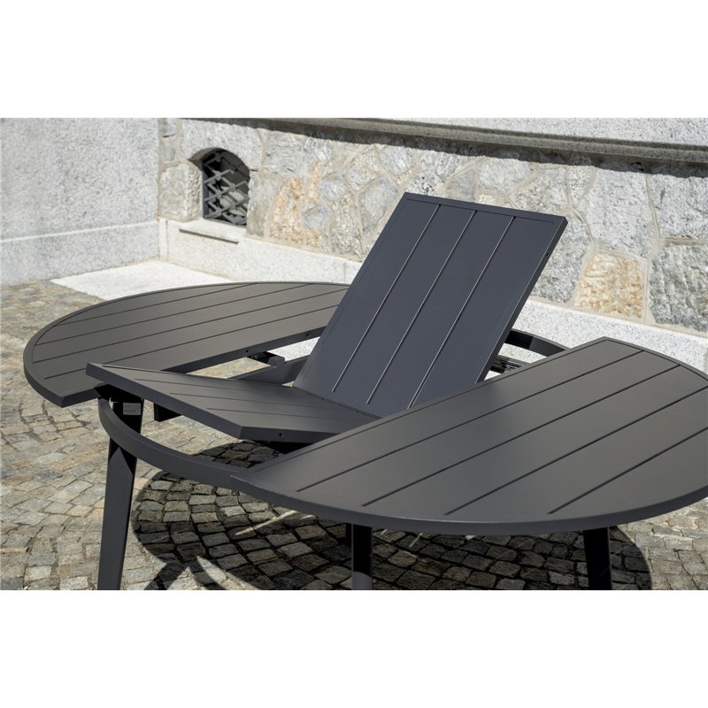 Greenwood Tropea Extendable Aluminum Garden Table Ø120/170 cm - Anthracite