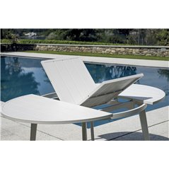 Tavolo Tropea In Alluminio Ø120/170 cm - Bianco - Allungabile