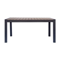 Tavolo Maiorca In Alluminio 160/210x95 cm - Piano In Resin Wood - Antracite - Allungabile