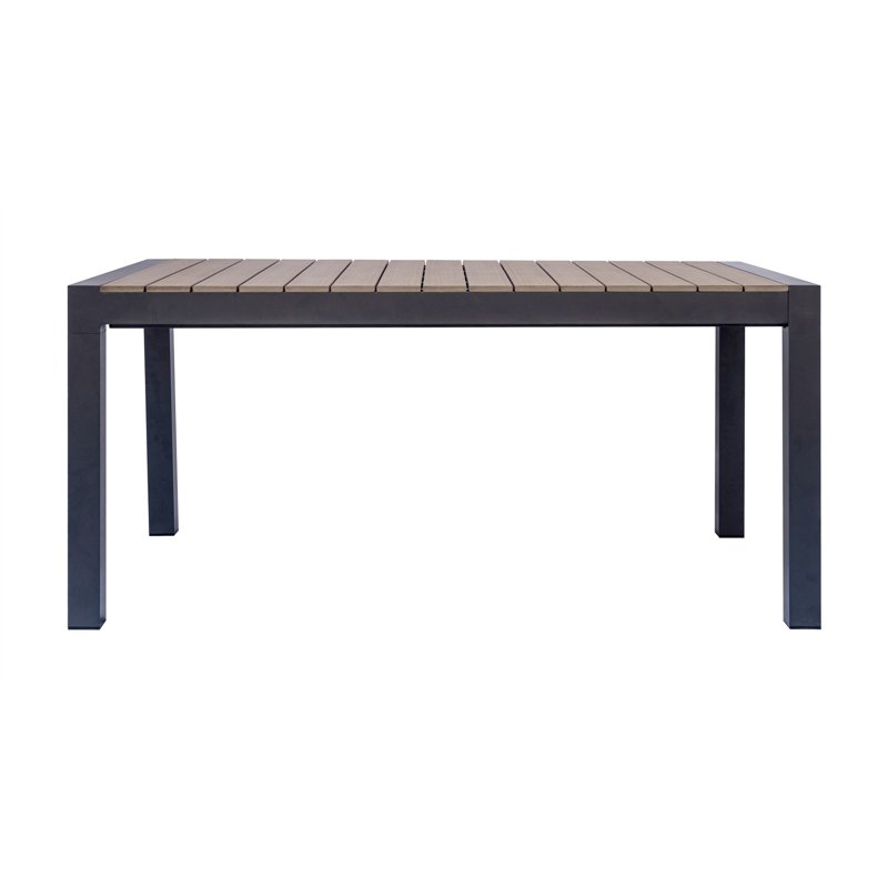 Greenwood Maiorca Extendable Aluminum Garden Table 160/210x95 cm - Resin Wood Top - Anthracite