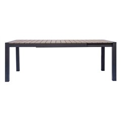 Greenwood Maiorca Extendable Aluminum Garden Table 160/210x95 cm - Resin Wood Top - Anthracite