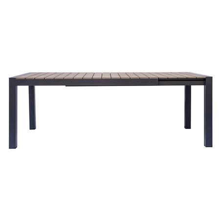 Greenwood Maiorca Extendable Aluminum Garden Table 160/210x95 cm - Resin Wood Top - Anthracite