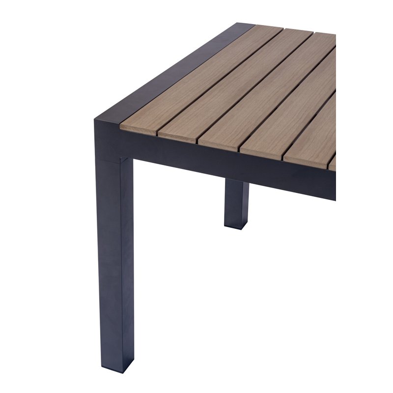 Greenwood Maiorca Extendable Aluminum Garden Table 160/210x95 cm - Resin Wood Top - Anthracite