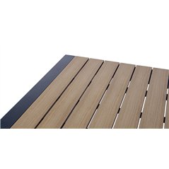 Tavolo Maiorca In Alluminio 160/210x95 cm - Piano In Resin Wood - Antracite - Allungabile