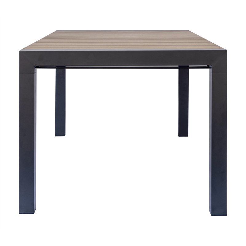 Greenwood Maiorca Extendable Aluminum Garden Table 160/210x95 cm - Resin Wood Top - Anthracite
