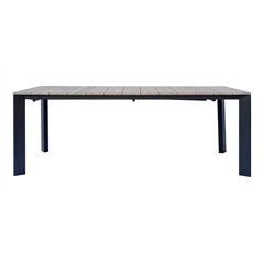 Tavolo Arenzano In Alluminio 211/276x100 cm - Piano Effetto Legno - Antracite - Allungabile