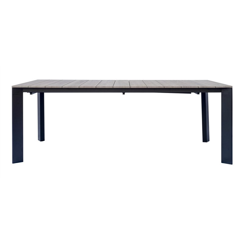 Greenwood Arenzano Extendable Aluminum Table 211/276x100 cm - Wood-Effect Top - Anthracite