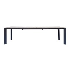 Greenwood Arenzano Extendable Aluminum Garden Table 211/276x100 cm - Wood-Effect Top - Anthracite