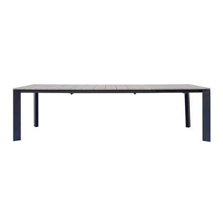 Greenwood Arenzano Extendable Aluminum Garden Table 211/276x100 cm - Wood-Effect Top - Anthracite