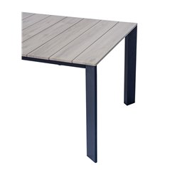 Tavolo Arenzano In Alluminio 211/276x100 cm - Piano Effetto Legno - Antracite - Allungabile