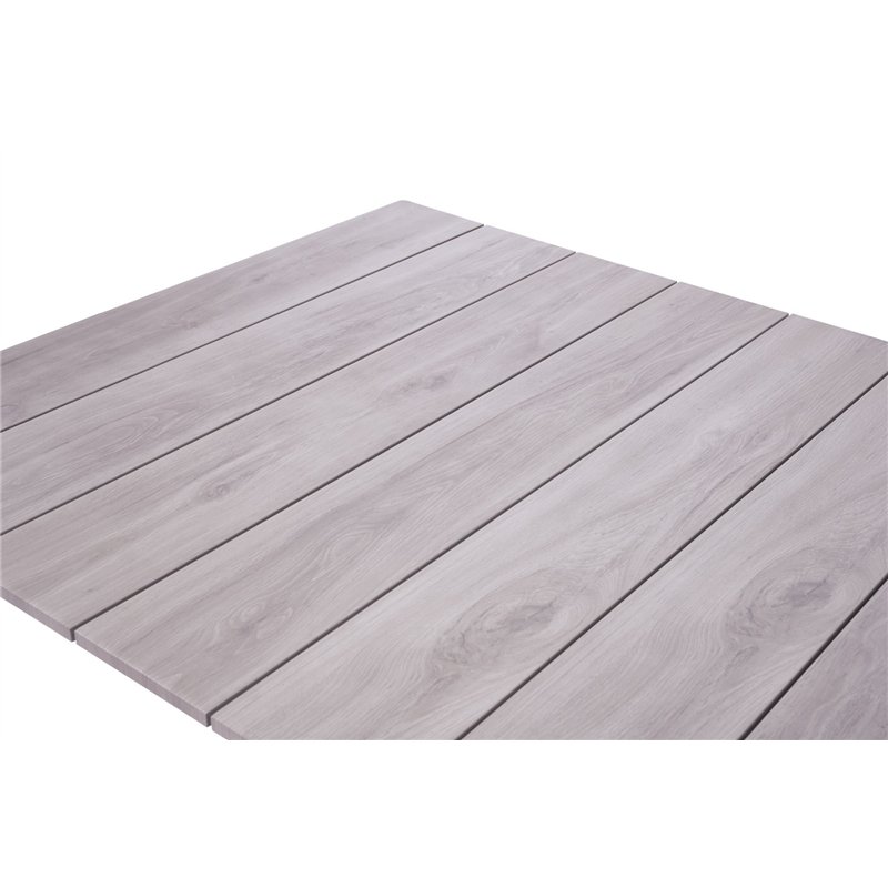 Greenwood Arenzano Extendable Aluminum Garden Table 211/276x100 cm - Wood-Effect Top - White