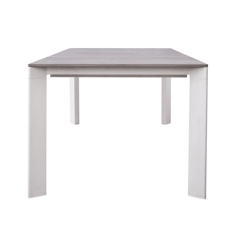Greenwood Arenzano Extendable Aluminum Garden Table 211/276x100 cm - Wood-Effect Top - White
