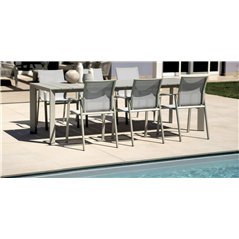Tavolo Nettuno In Alluminio 200/300x100 cm - Creta - Allungabile