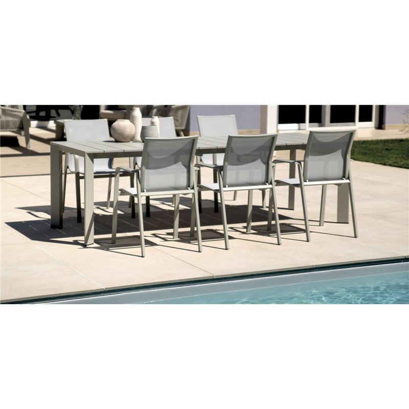 Greenwood Nettuno Extendable Aluminum Garden Table 200/300x100 cm - Crete