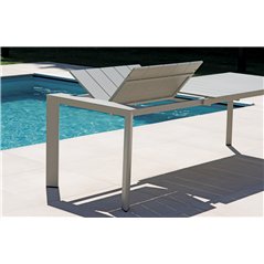 Tavolo Nettuno In Alluminio 200/300x100 cm - Creta - Allungabile
