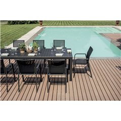 Tavolo Naxos In Alluminio 160/240x90 cm - Antracite - Allungabile
