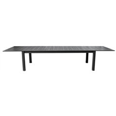 Tavolo Santorini In Alluminio 265/330/398x110 cm - Antracite - Doppio Allungo