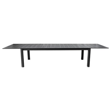 Tavolo Santorini In Alluminio 265/330/398x110 cm - Antracite - Doppio Allungo