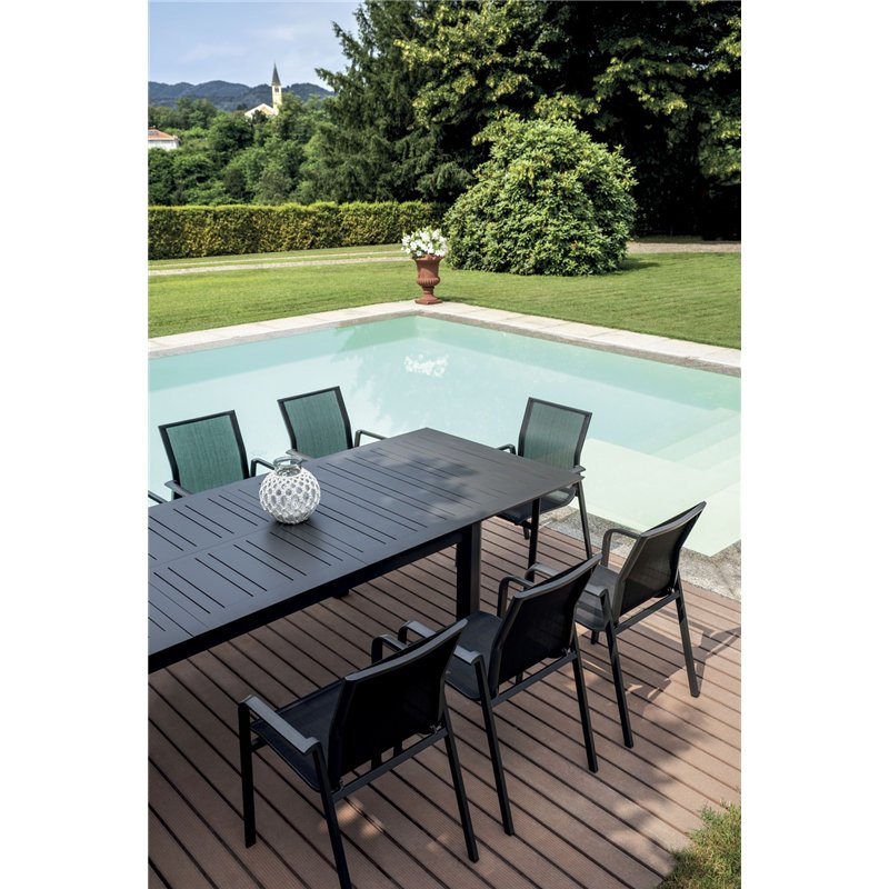 Greenwood Santorini Aluminum Double Extension Garden Table 265/330/398x110 cm - Anthracite