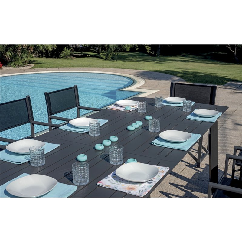Greenwood San Donato Extendable Aluminum Garden Table 160/240x102 cm - Anthracite