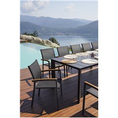 Tavolo Nettuno In Alluminio 200/300x100 cm - Antracite - Allungabile