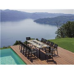 Tavolo Nettuno In Alluminio 200/300x100 cm - Antracite - Allungabile