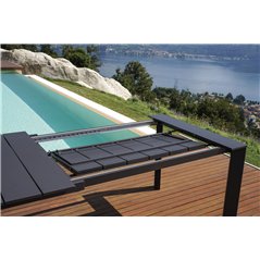 Tavolo Nettuno In Alluminio 200/300x100 cm - Antracite - Allungabile
