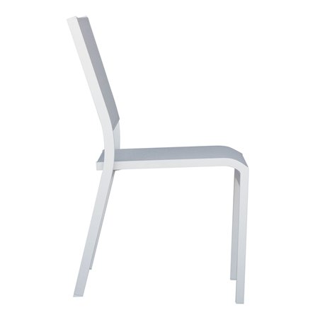 Greenwood Pola Garden Chair in Aluminum - Light Grey Textilene - White