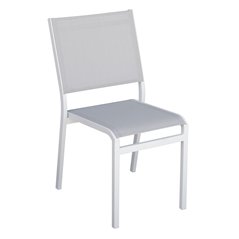 Sedia Pola In Alluminio - Textilene Grigio Chiaro - Bianco