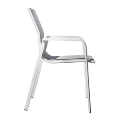 Greenwood Samo Chair in Aluminum - Light Grey Textilene - White