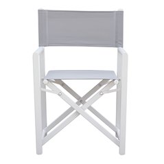 Sedia Regista Paros In Alluminio - Textilene Grigio Chiaro - Bianco