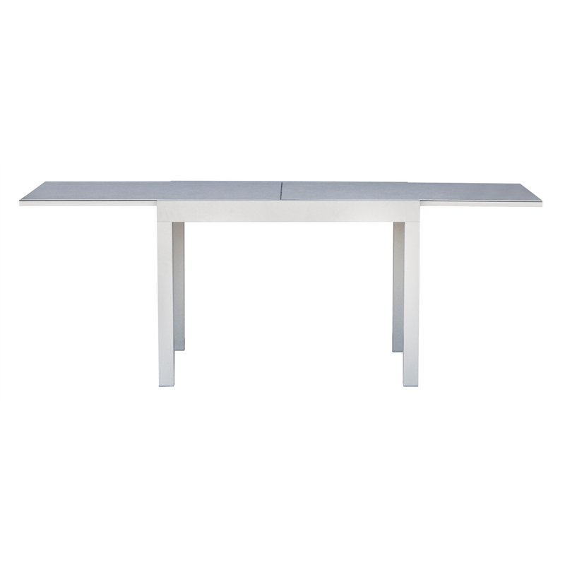 Greenwood Split Aluminum Garden Table 104/208x75 cm - White - Extendable