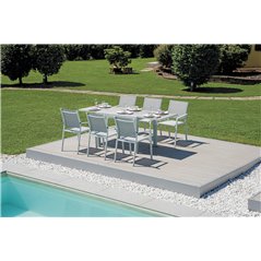 Tavolo Spalato In Alluminio 104/208x75 cm - Bianco - Allungabile