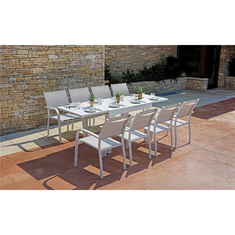 Greenwood Capannori Aluminum Garden Table 106/212x75 cm - White - Extendable