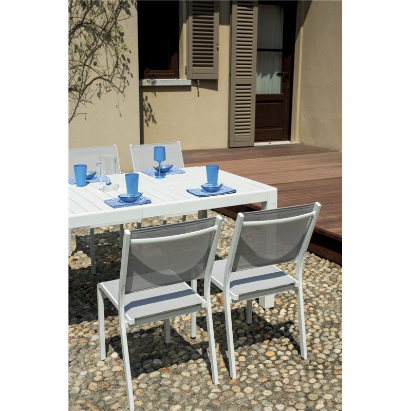 Greenwood Naxos Extendable Aluminum Garden Table 160/240x90 cm - White