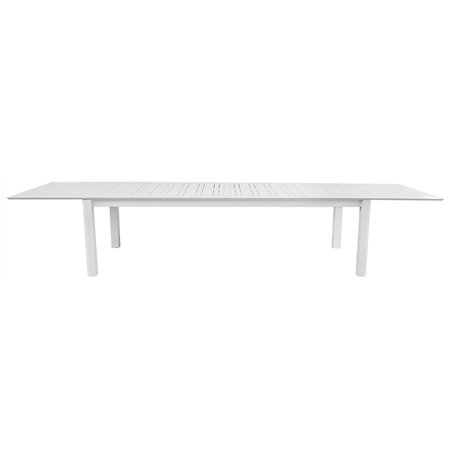 Tavolo Santorini In Alluminio 265/330/398x110 cm - Bianco - Doppio Allungo