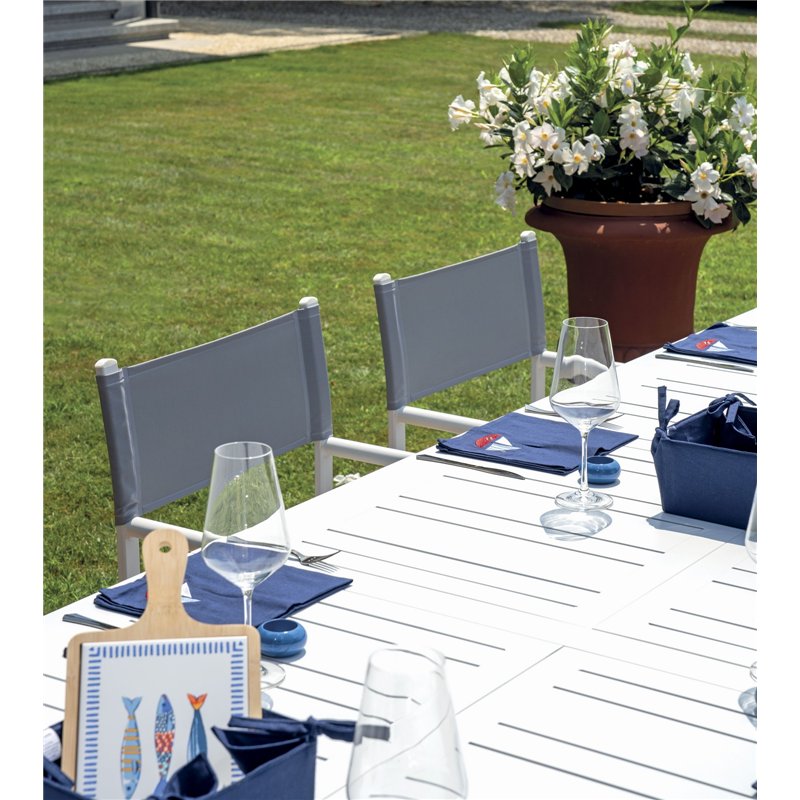 Greenwood Santorini Double Extension Aluminum Table 265/330/398x110 cm - White