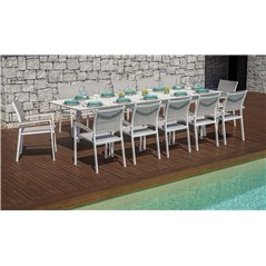 Table de jardin extensible en aluminium Porto Ercole 200/300 x 102 cm - Blanche Greenwood