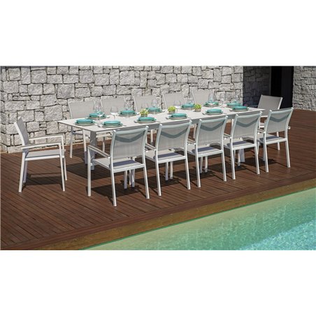 Greenwood Porto Ercole Extendable Aluminum Garden Table 200/300x102 cm - White