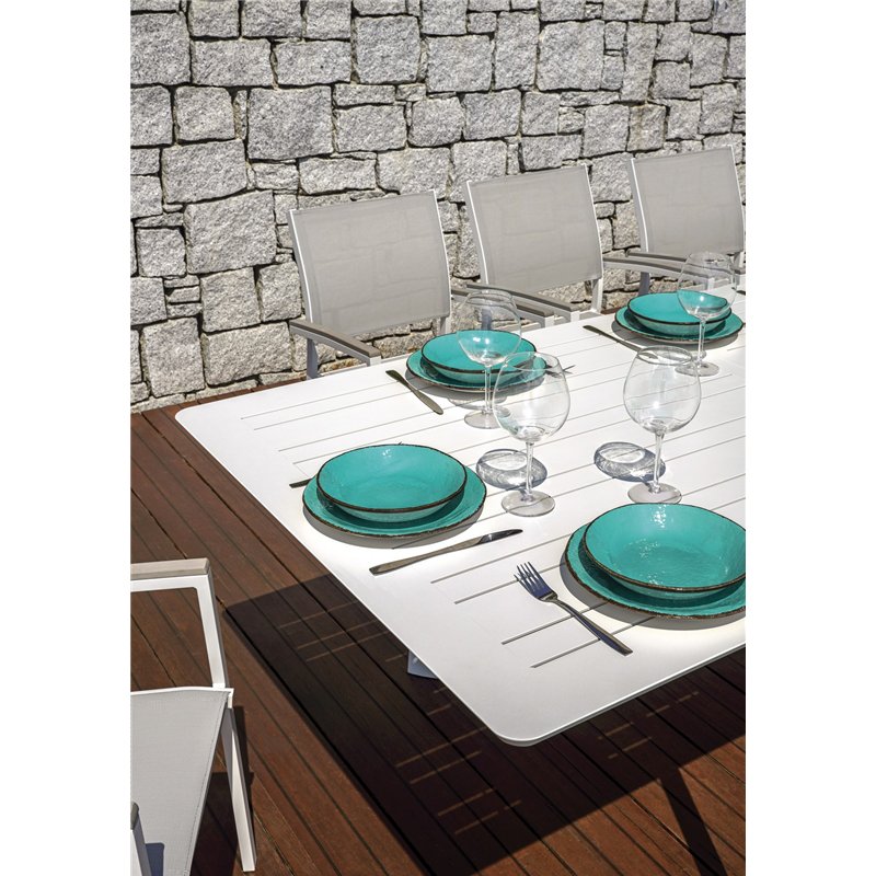Greenwood Porto Ercole Extendable Aluminum Garden Table 200/300x102 cm - White