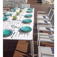 Tavolo Porto Ercole In Alluminio 200/300x102 cm - Bianco - Allungabile