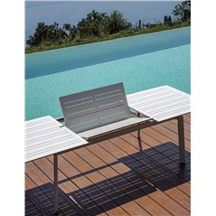 Tavolo Porto Ercole In Alluminio 200/300x102 cm - Bianco - Allungabile