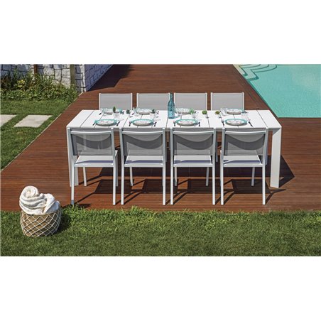Greenwood Anzio Extendable Aluminum Garden Table 165/250x90 cm - White