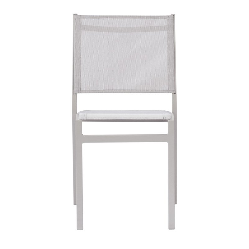Greenwood Pola Garden Chair in Aluminum - Light Grey Textilene - Crete