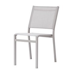 Greenwood Pola Garden Chair in Aluminum - Light Grey Textilene - Crete