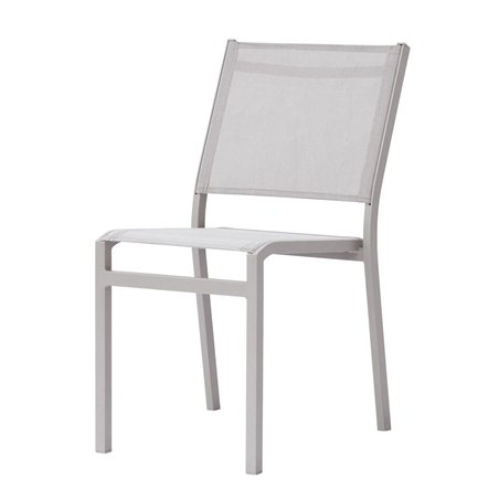 Greenwood Pola Garden Chair in Aluminum - Light Grey Textilene - Crete
