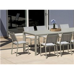 Sedia Pola In Alluminio - Textilene Grigio Chiaro - Creta