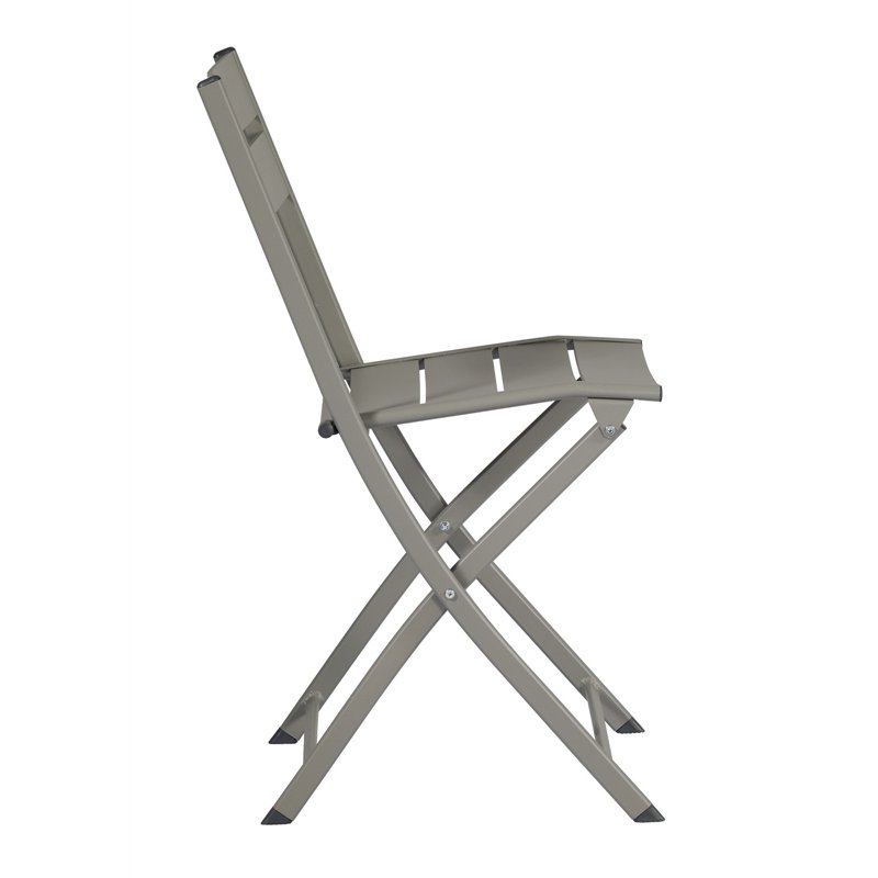 Greenwood Lucca Aluminum Chair - Dove Gray - Folding