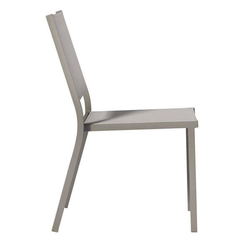 Chaise de jardin Elba en aluminium - Textilène gris clair - Gris tourterelle Greenwood