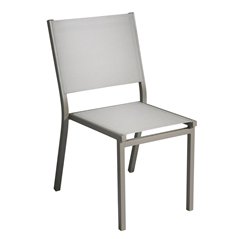 Sedia Elba In Alluminio - Textilene Grigio Chiaro - Tortora